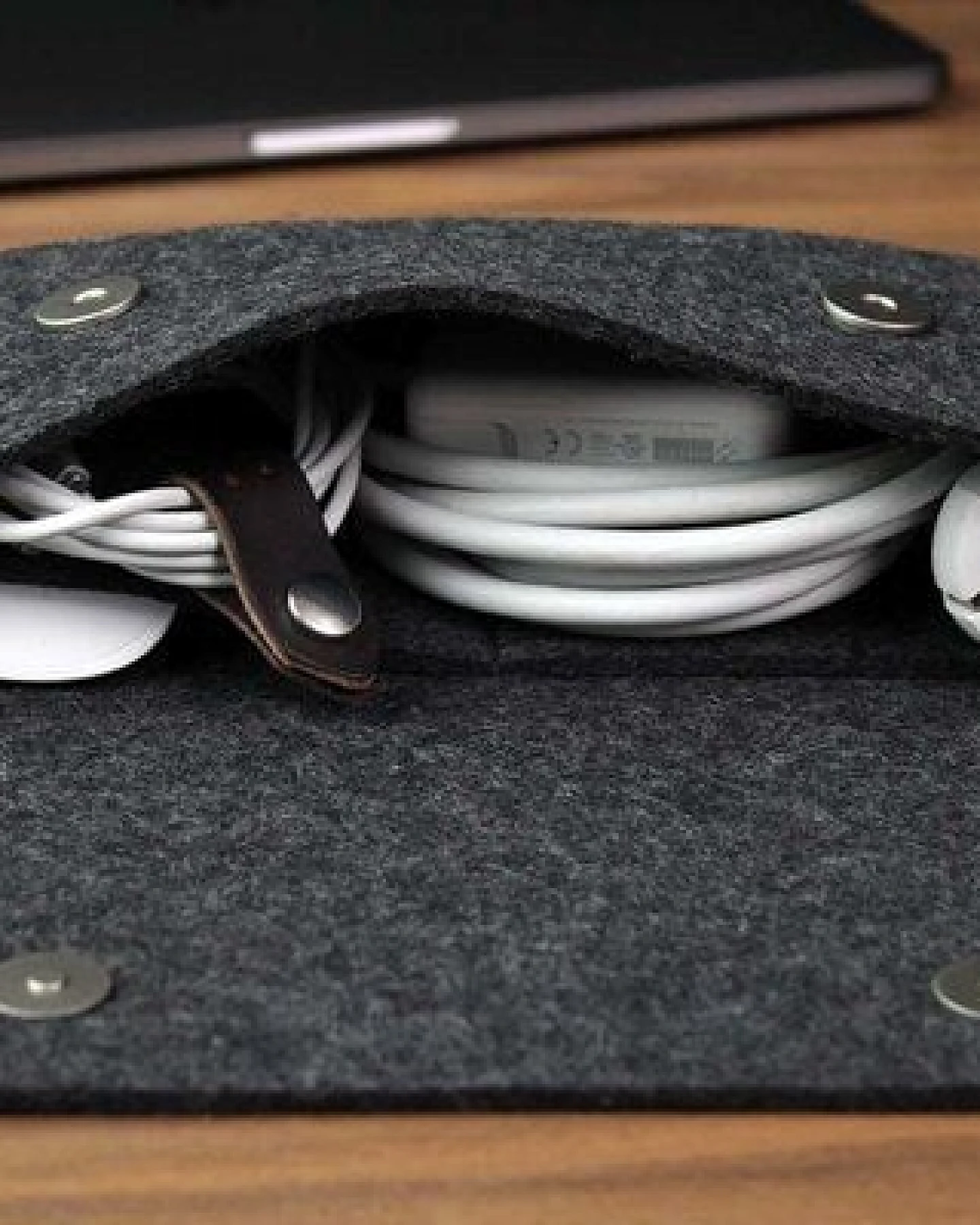 Pack & Smooch Kabel-Tasche, Zubehör Tasche CORRIEDALE XS Wollfilz, Leder (Mulesing-frei) – Ansicht 4