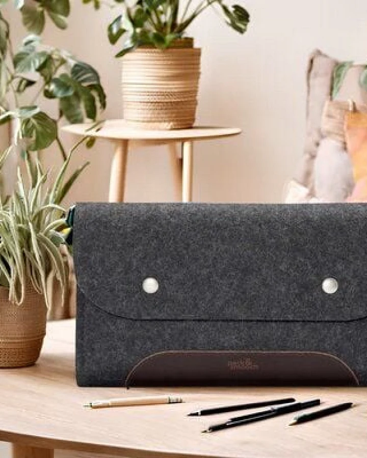 Pack & Smooch Kabel-Tasche, Zubehör Tasche CORRIEDALE XS Wollfilz, Leder (Mulesing-frei)