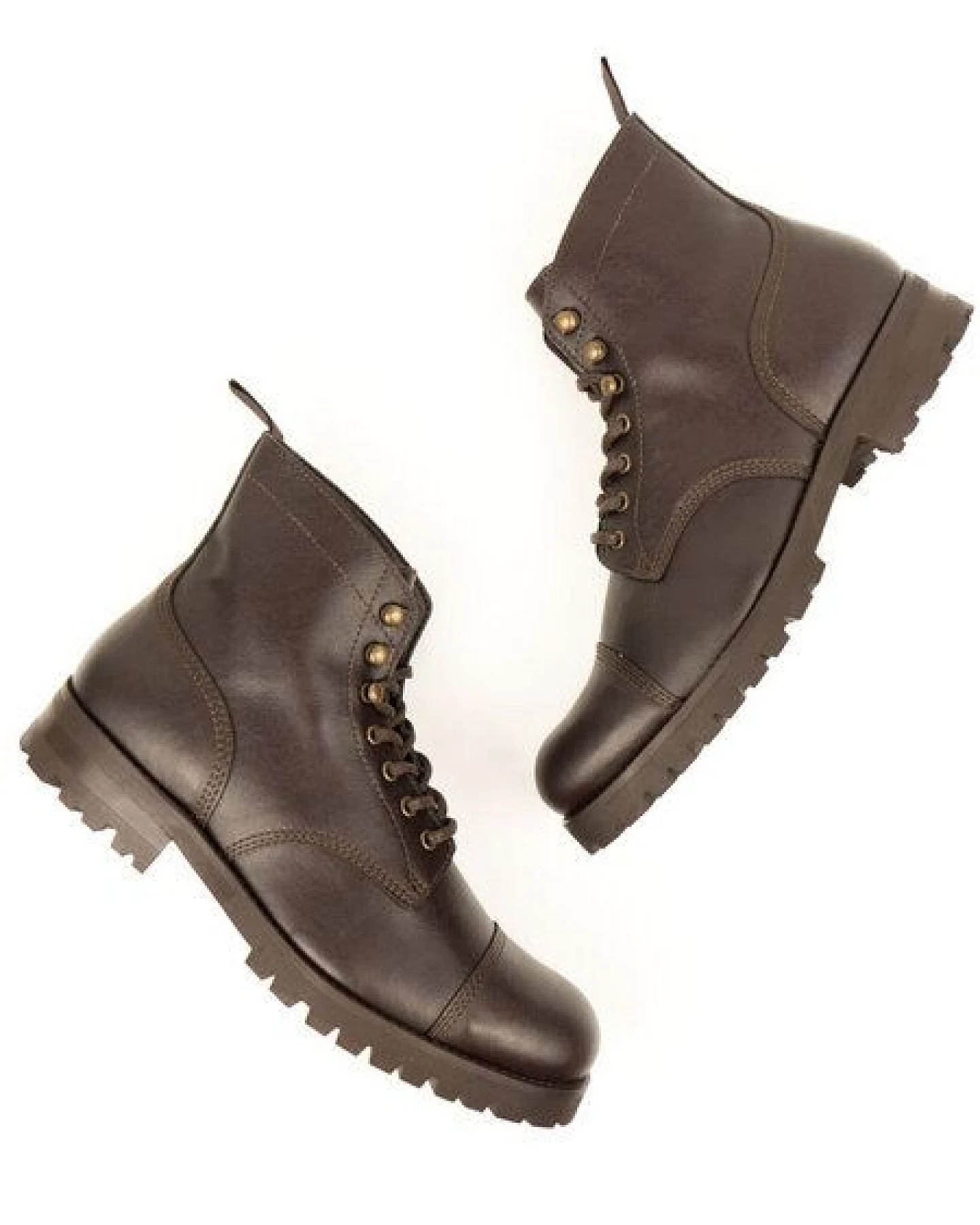 Will's Vegan Shop Arbeitsstiefel Dunkelbraun Damen – Ansicht 3