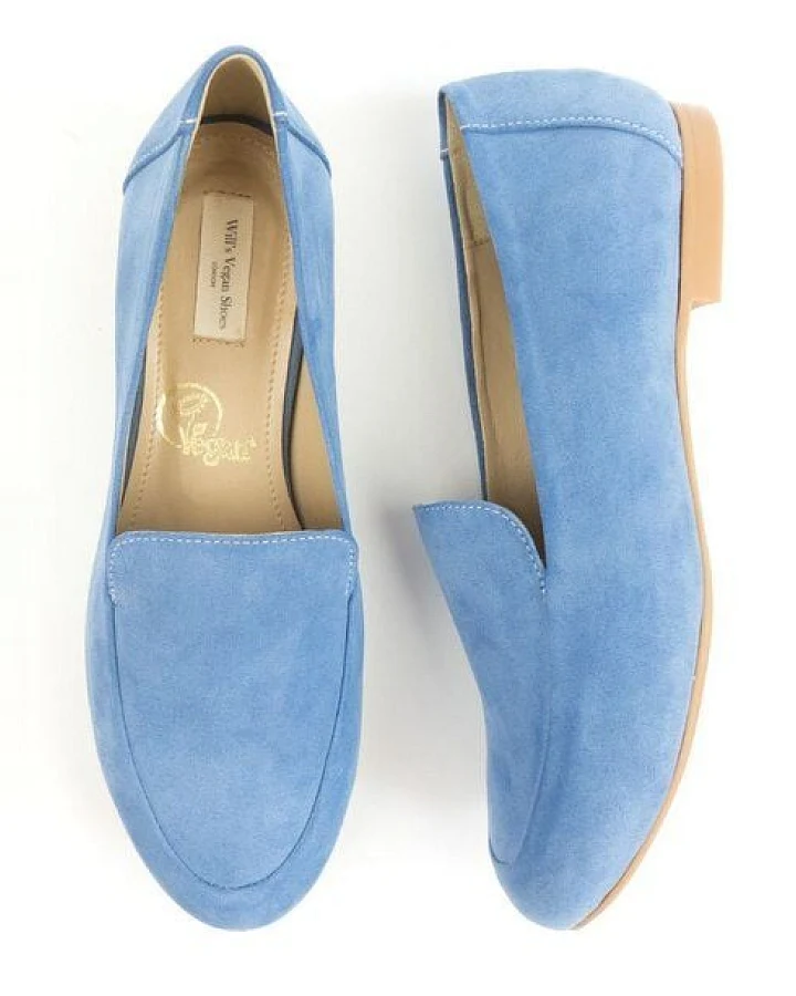 Will's Vegan Shop Loafer Blau Veganes Wildleder Damen
