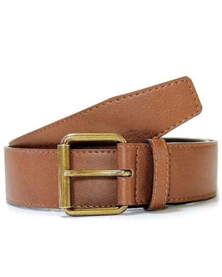 Will's Vegan Shop Jeansgürtel 4cm Kastanie Gold Herren
