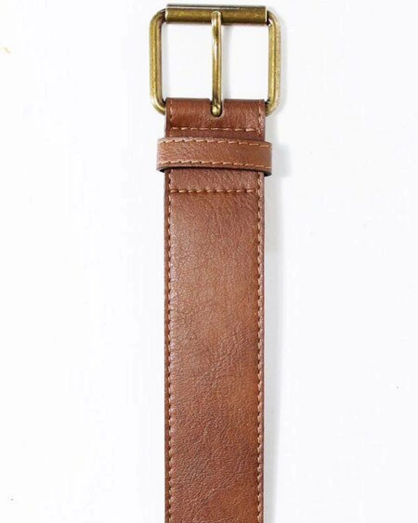 Will's Vegan Shop Jeansgürtel 4cm Kastanie Gold Herren – Ansicht 3
