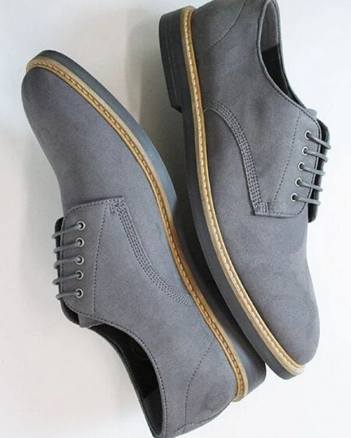Will's Vegan Shop Signature Derbys Graues Veganes Nubukleder Herren