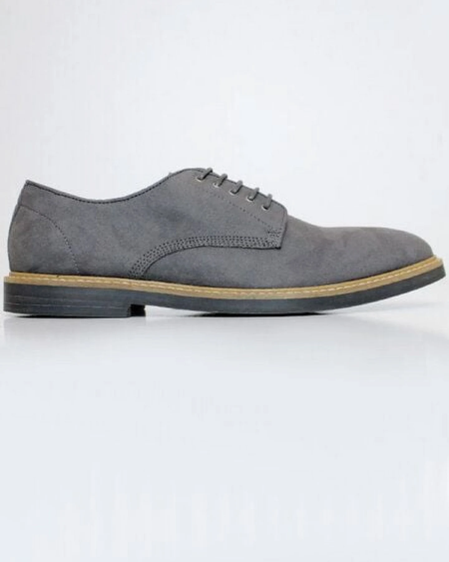 Will's Vegan Shop Signature Derbys Graues Veganes Nubukleder Herren – Ansicht 4