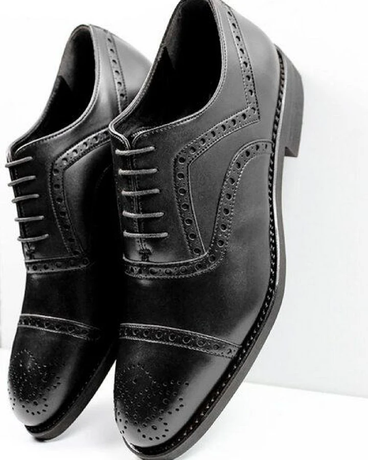 Will's Vegan Shop Goodyear Welt Brogues Schwarz Herren