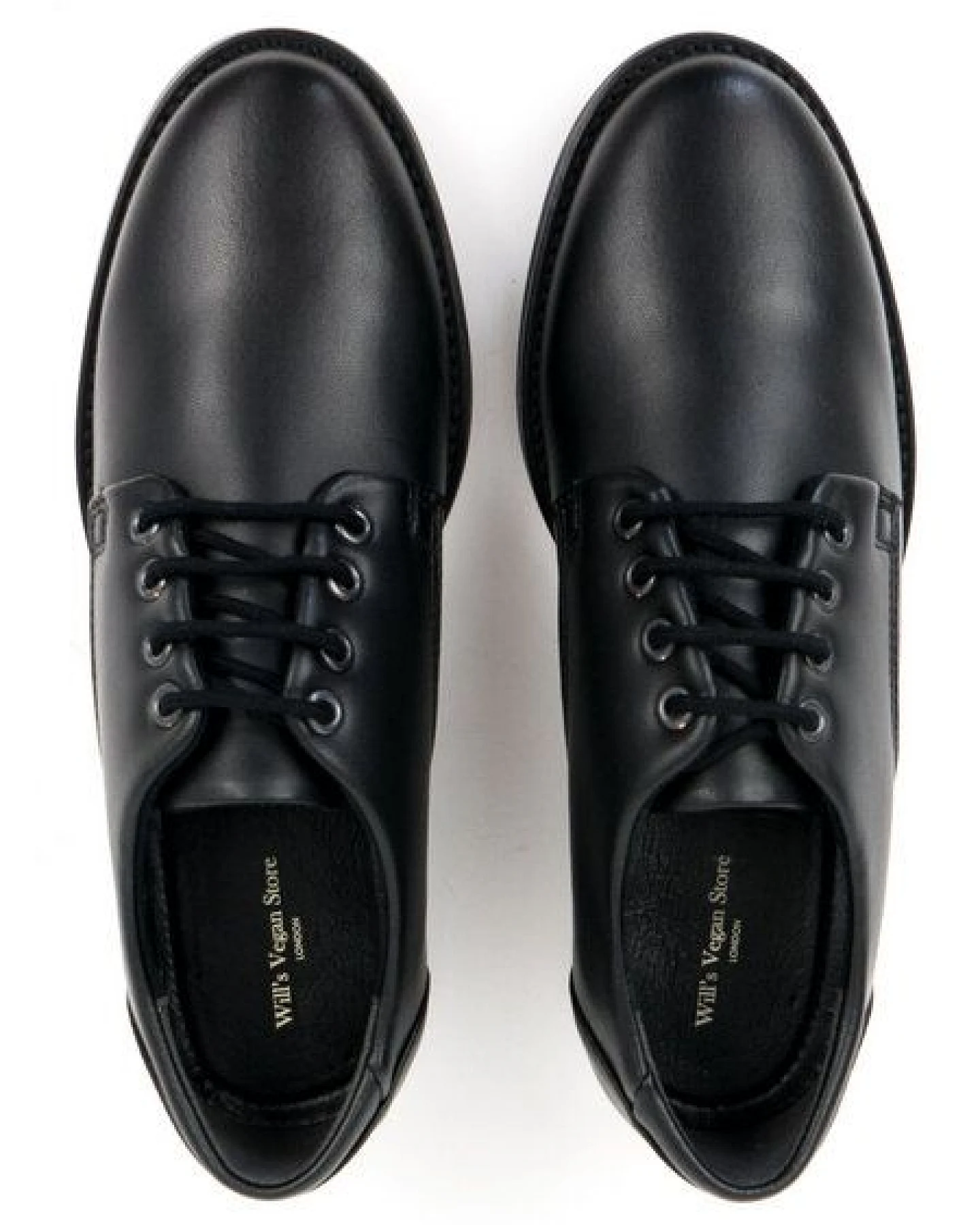 Will's Vegan Shop Kids Derbys Schwarz Unisex – Ansicht 4