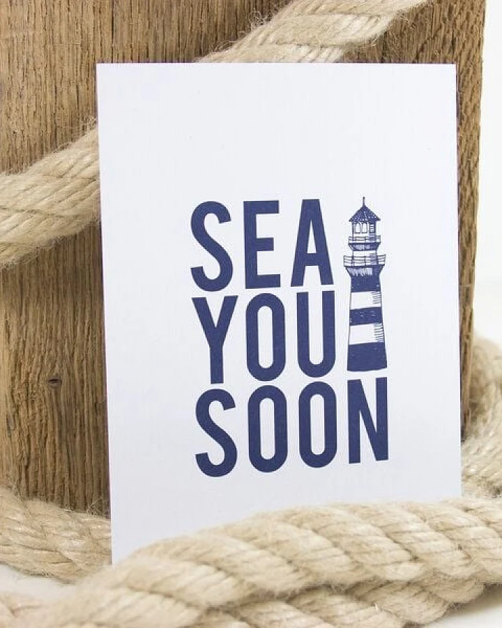 Bow & Hummingbird Postkarte Sea you soon