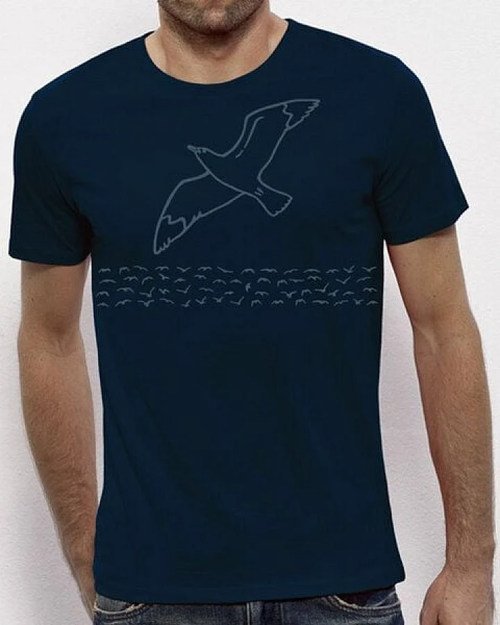 Picopoc Möwe / Möwen T-Shirt für Männer in Navy / Dunkelblau