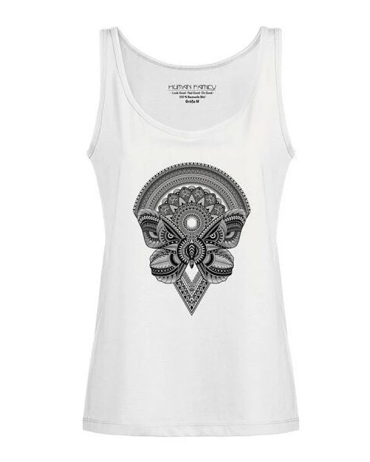 Human Family Weitfließendes Damen Tanktop "Flow Butterfly" in weiß