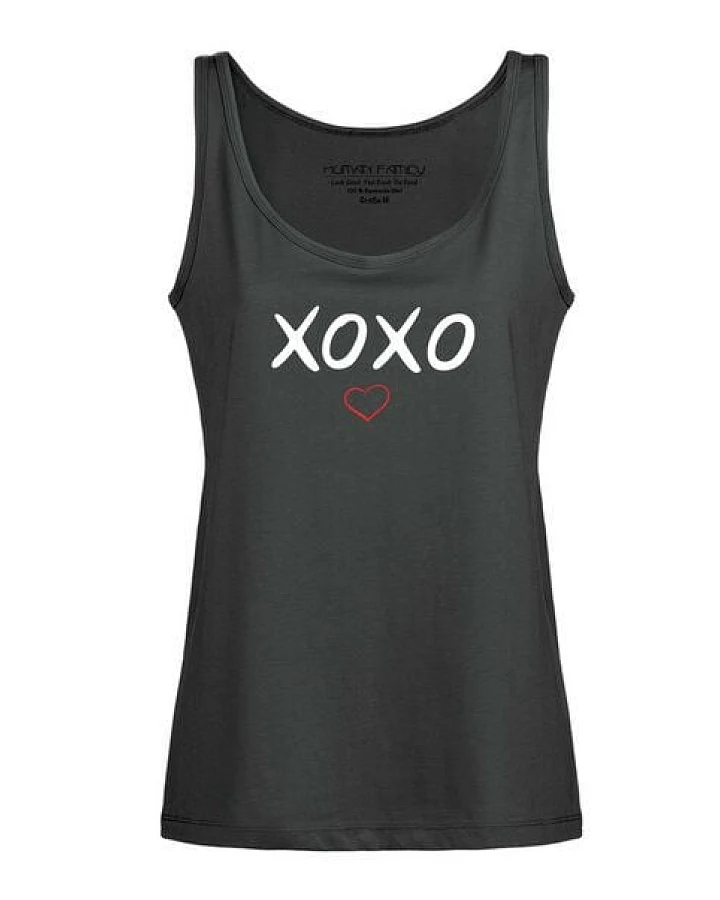 Human Family Weitfließendes Damen Tanktop "Flow XOXO" in anthrazit