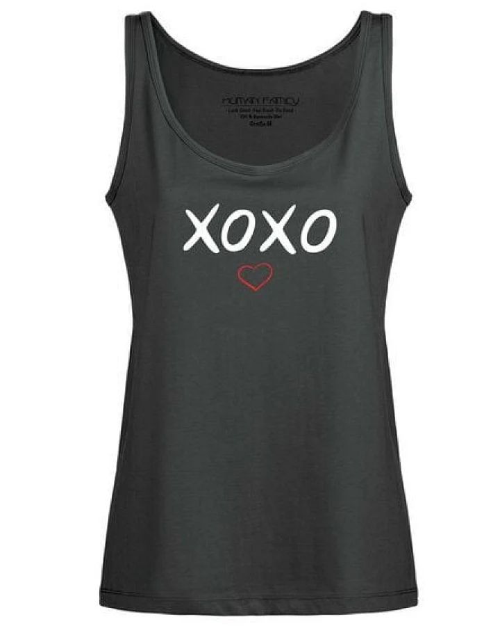 Human Family Weitfließendes Damen Tanktop "Flow XOXO" in anthrazit