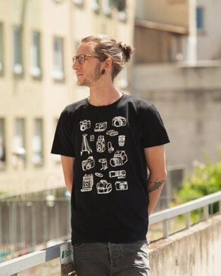 päfjes Fotokameras - Fair gehandeltes Männer T-Shirt - Black