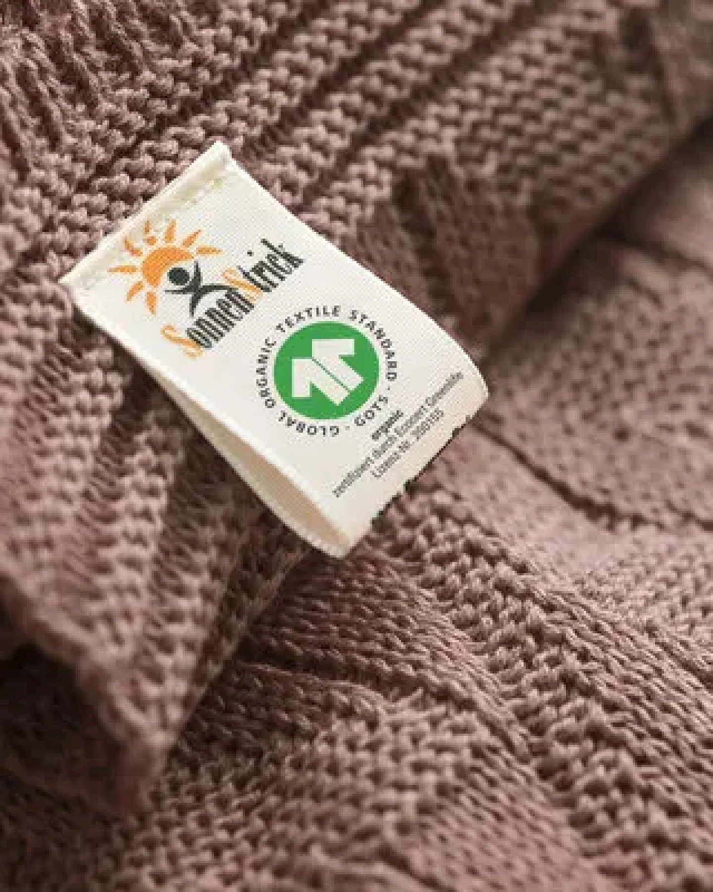 Sonnenstrick – Bio Baby-Strickdecke "Rautenmuster" (80 x 80 cm) 100 % Bio-Baumwolle – Ansicht 4
