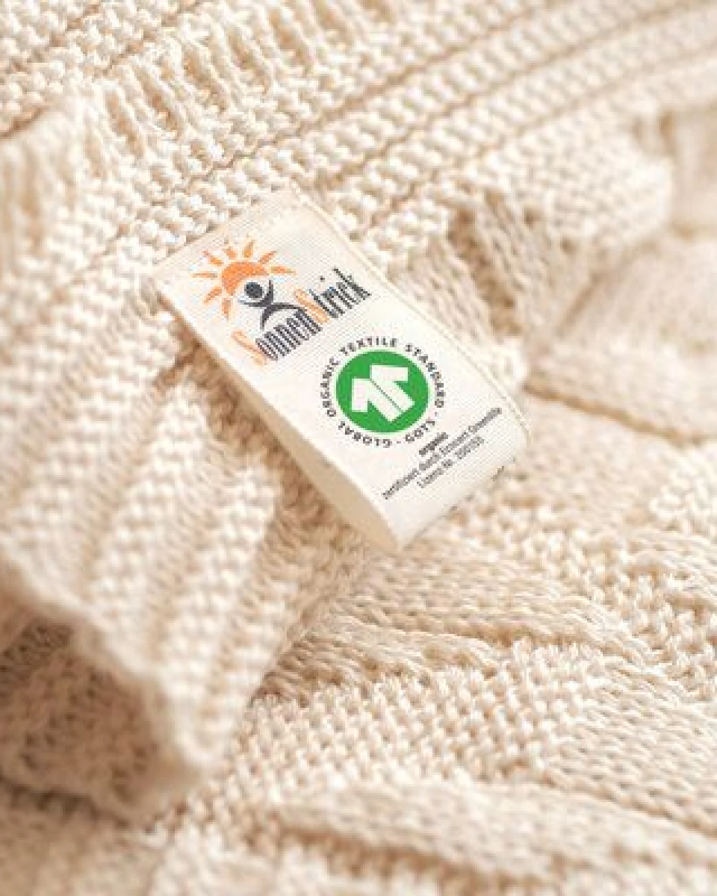 Sonnenstrick – Bio Baby-Strickdecke "Rautenmuster" (80 x 80 cm) 100 % Bio-Baumwolle – Ansicht 4
