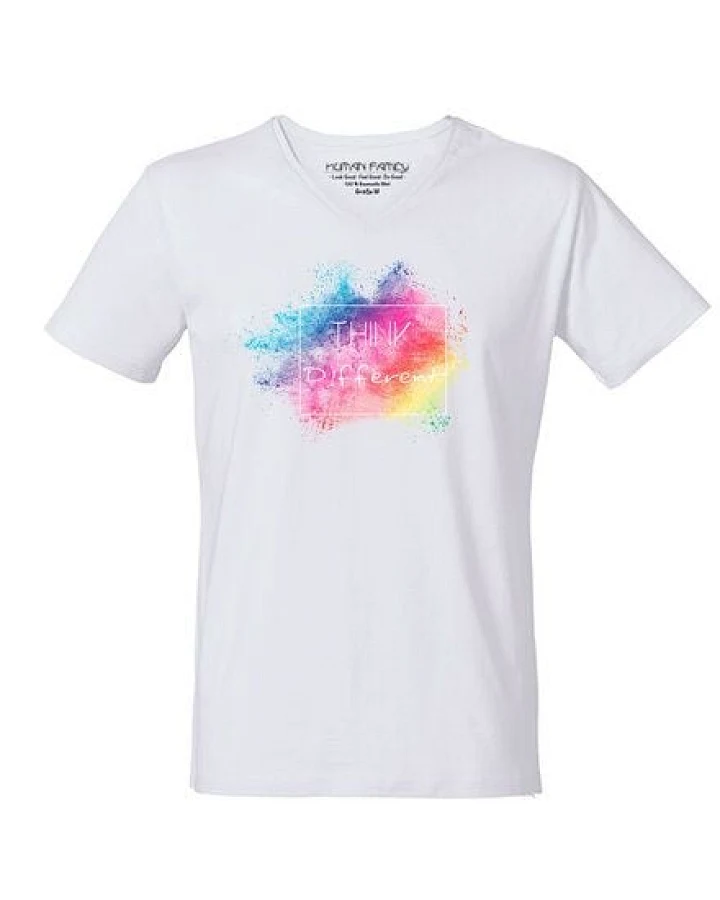 Human Family Herren V-Neck Shirt "Chill- Be Different" aus 100% Bio Baumwolle
