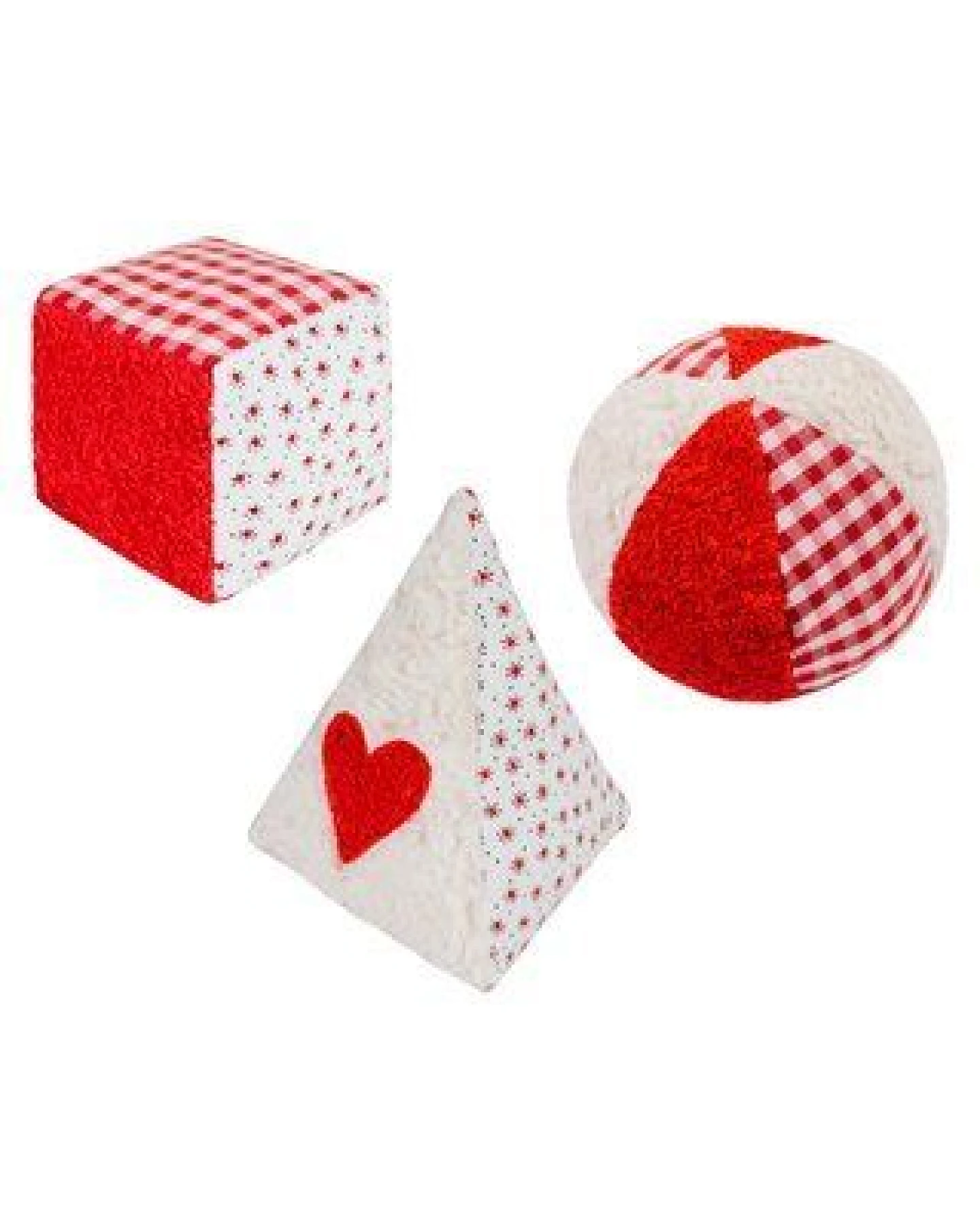 Efie Rassel Ball klein, weiß/rot, kbA(organic), Made in Germany – Ansicht 2
