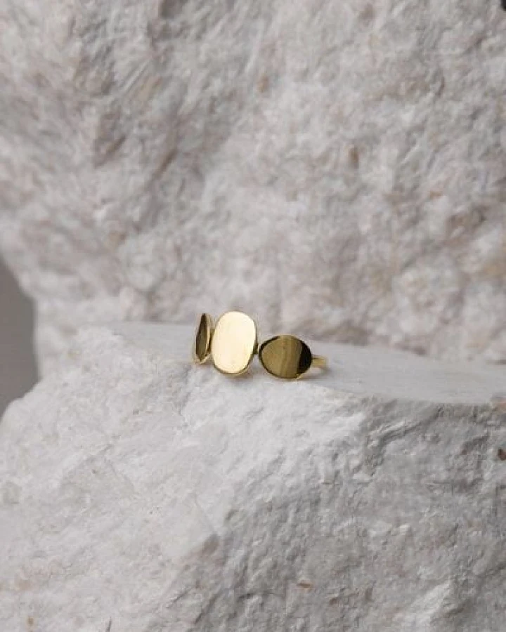 Jyoti - Fair Works Ring Patthar Messing/ Silber
