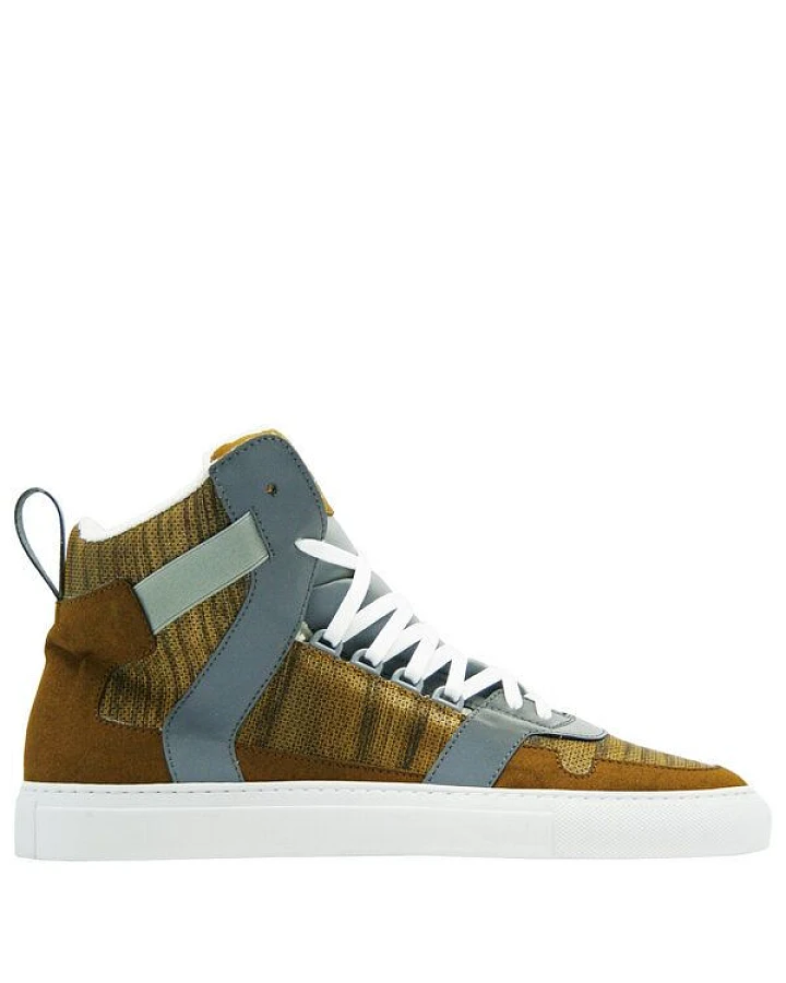 vegane hohe Sneaker aus Holz "nat-2 Wood Cube brown" in braun