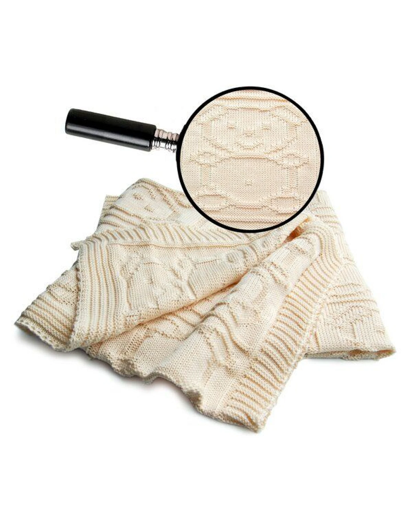 Sonnenstrick – Bio Baby-Kuscheldecke mit Bärchen-Strickmotiv (100 x 90 cm) 100 % Bio-Baumwolle – Ansicht 2