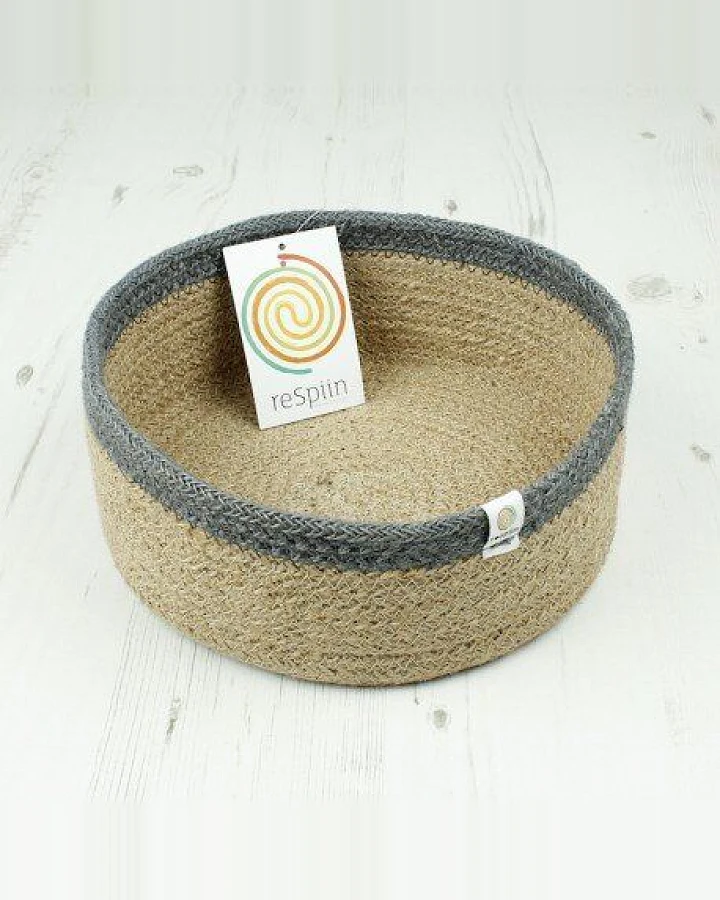 reSpiin Veganer Aufbewahrungskorb medium aus Jute Ø 21 cm