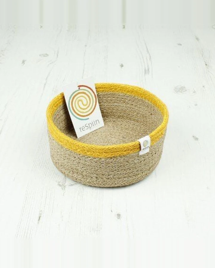 reSpiin Veganer Aufbewahrungskorb klein aus Jute Ø 15 cm