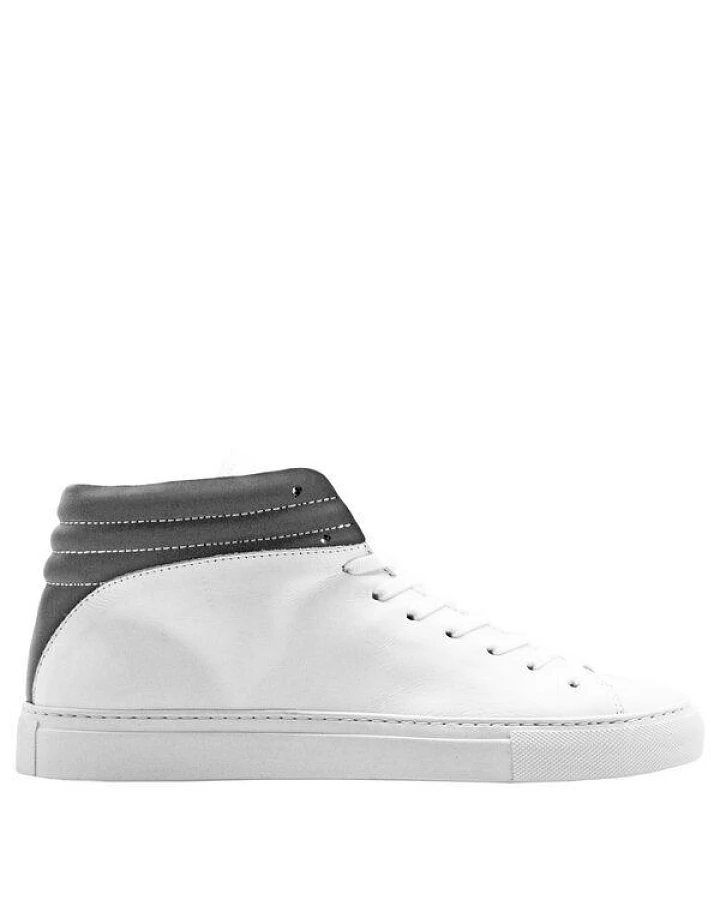 hoher Sneaker aus Leder "nat-2 Sleek white reflective" in weiß
