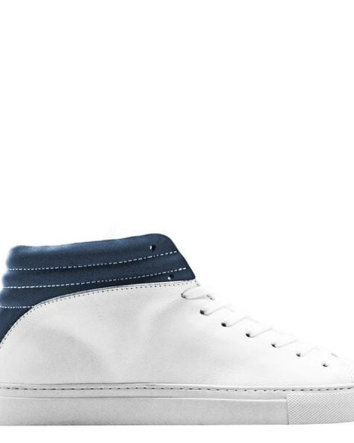 hoher Sneaker aus Leder "nat-2 Sleek white navy" in weiß und blau