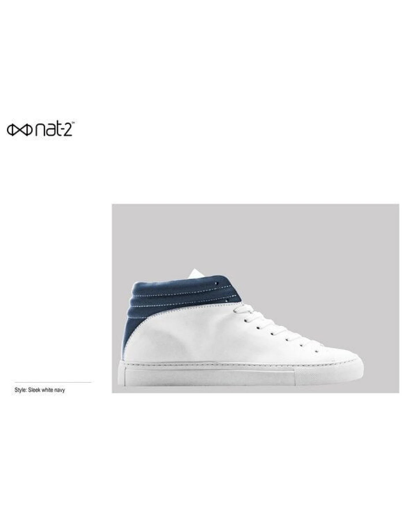hoher Sneaker aus Leder "nat-2 Sleek white navy" in weiß und blau – Ansicht 4