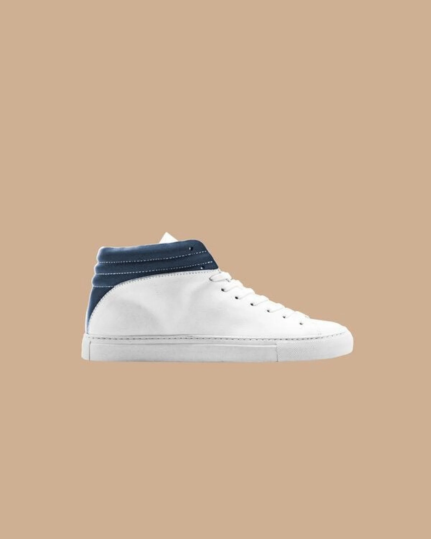 hoher Sneaker aus Leder "nat-2 Sleek white navy" in weiß und blau – Ansicht 3
