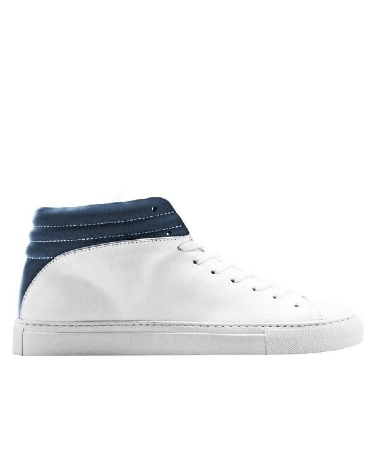 hoher Sneaker aus Leder "nat-2 Sleek white navy" in weiß und blau – Ansicht 2