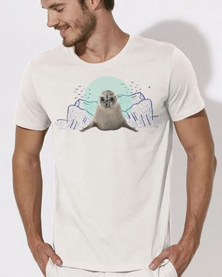 Picopoc Seehund T-Shirt für Männer in weiß