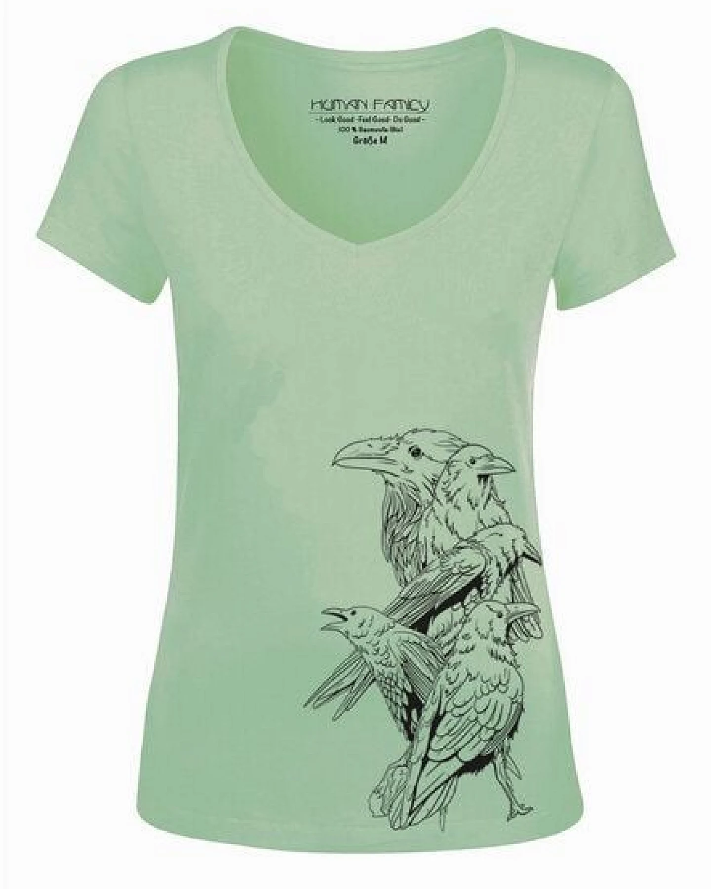 Human Family Damen V-Neck Ease "Birds" (weitere Farben) – Ansicht 4
