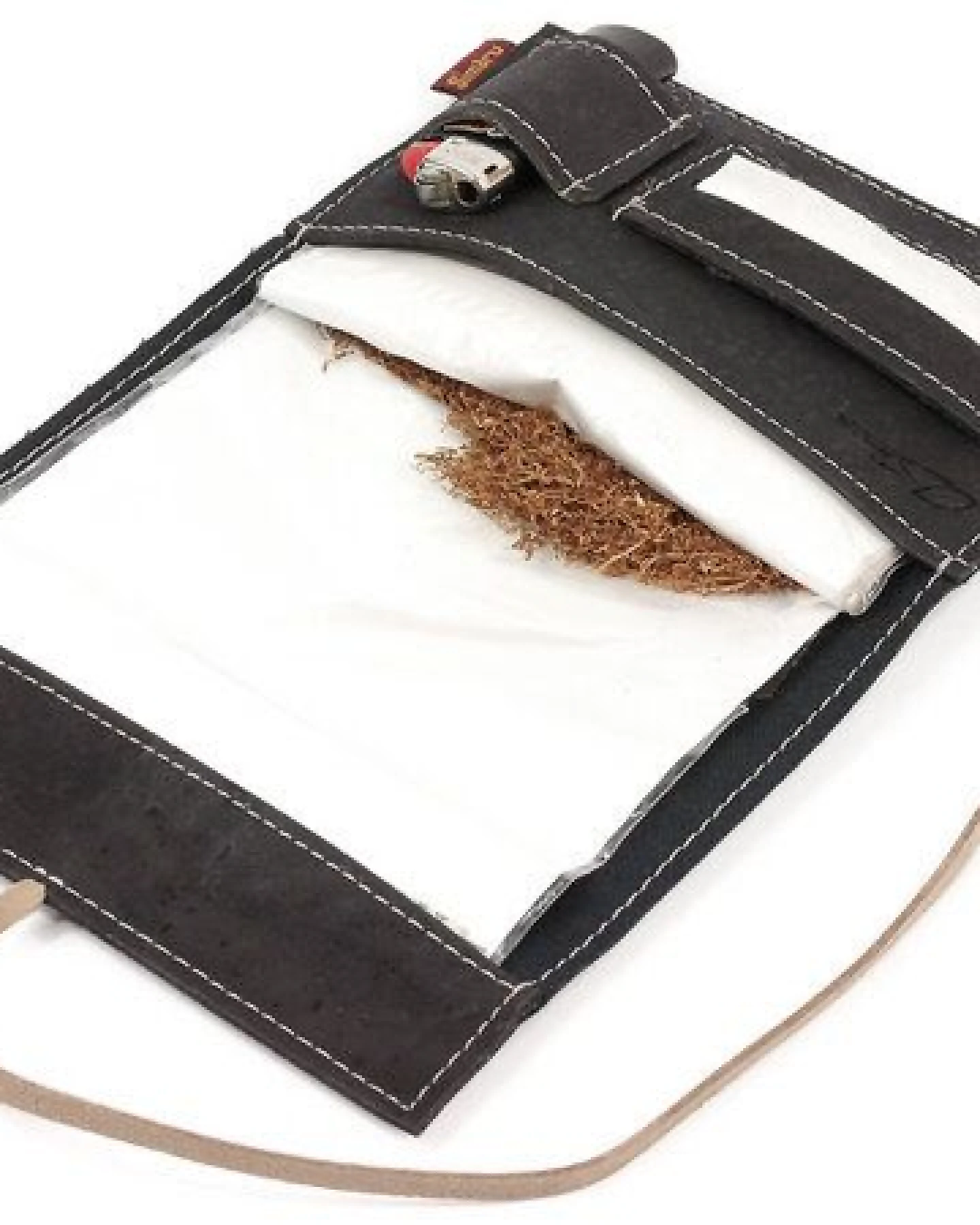 Simaru Tabaktasche aus robustem Kork / Korkstoff inkl. Fächern mit Band – Ansicht 2