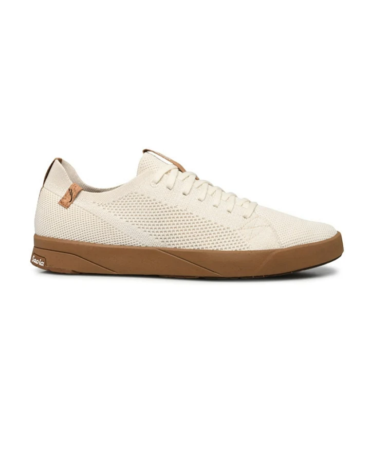 SAOLA Herren vegan Sneaker Herren Cannon Knit 2.0 Weiß / Tobacco