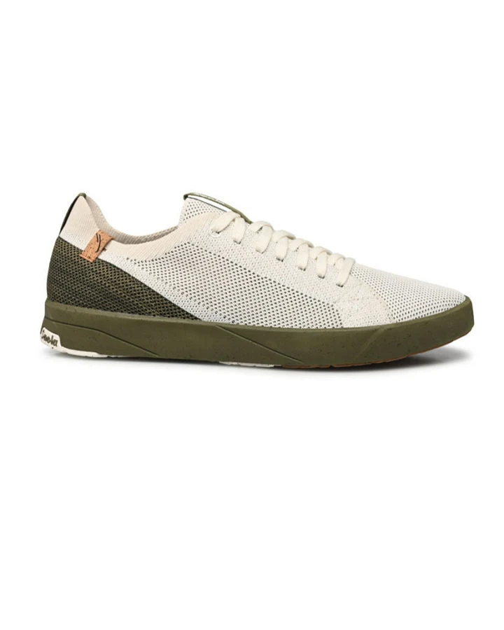 SAOLA Herren vegan Sneaker Herren Cannon Knit 2.0 Weiß / Burnt Olive