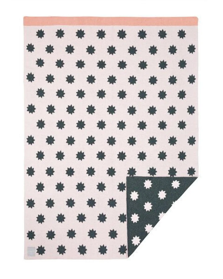Lässig Babydecke Little Chums Stars Light Pink 100 % Bio-Baumwolle 70 x100 cm