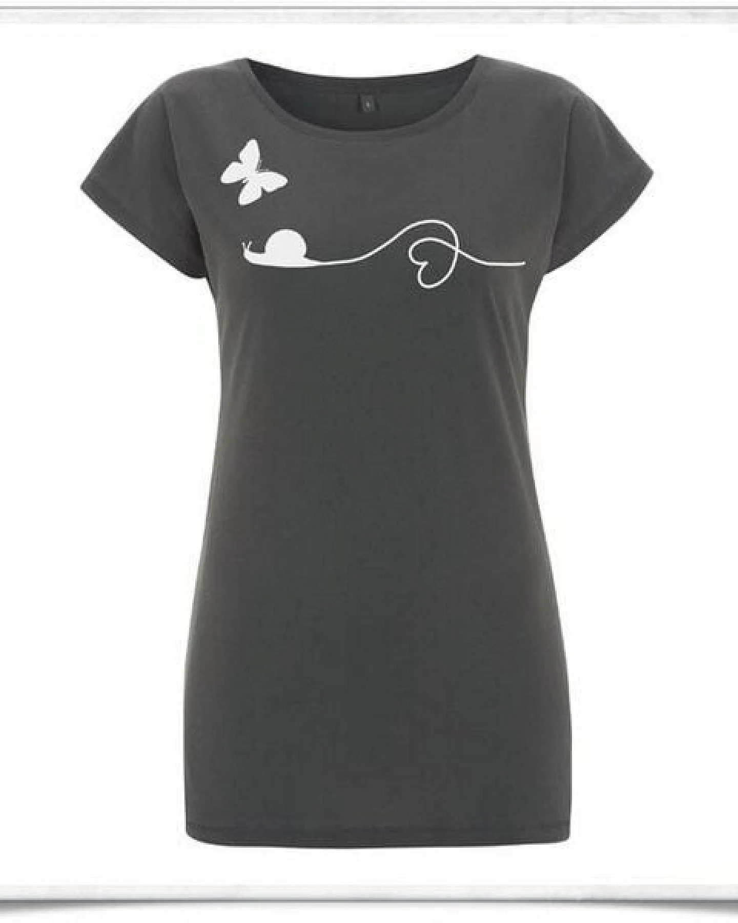 Picopoc T-Shirt Schnecke und Schmetterling in grau – Ansicht 4