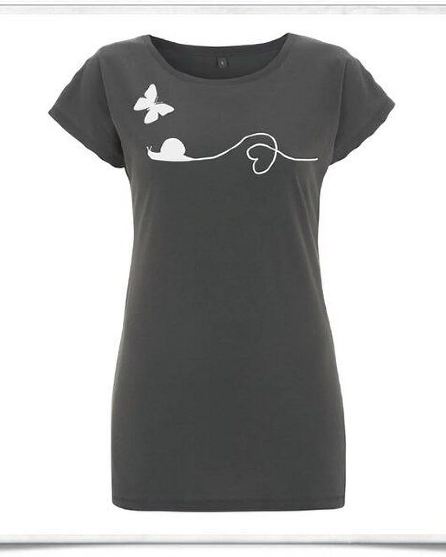 Picopoc T-Shirt Schnecke und Schmetterling in grau – Ansicht 4