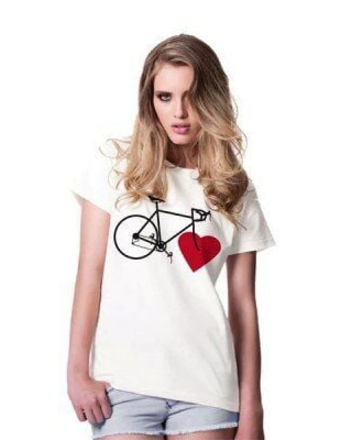 nicegreenstuff BIKE LOVE (girls eco-shirt white)