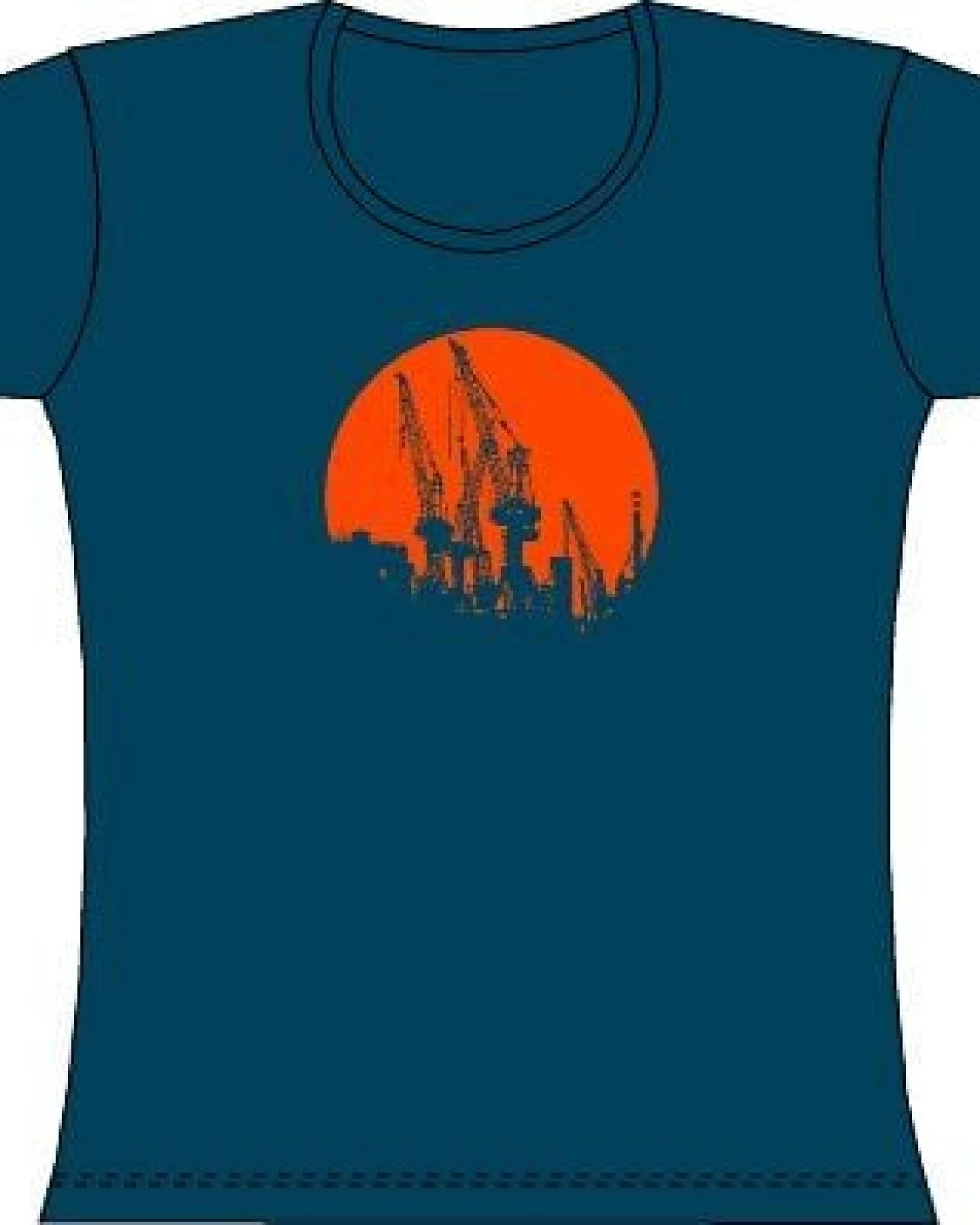 T-Shirtladen-Marktstrasse GmbH Kräne blaugrau Girl-T-Shirt – Ansicht 2