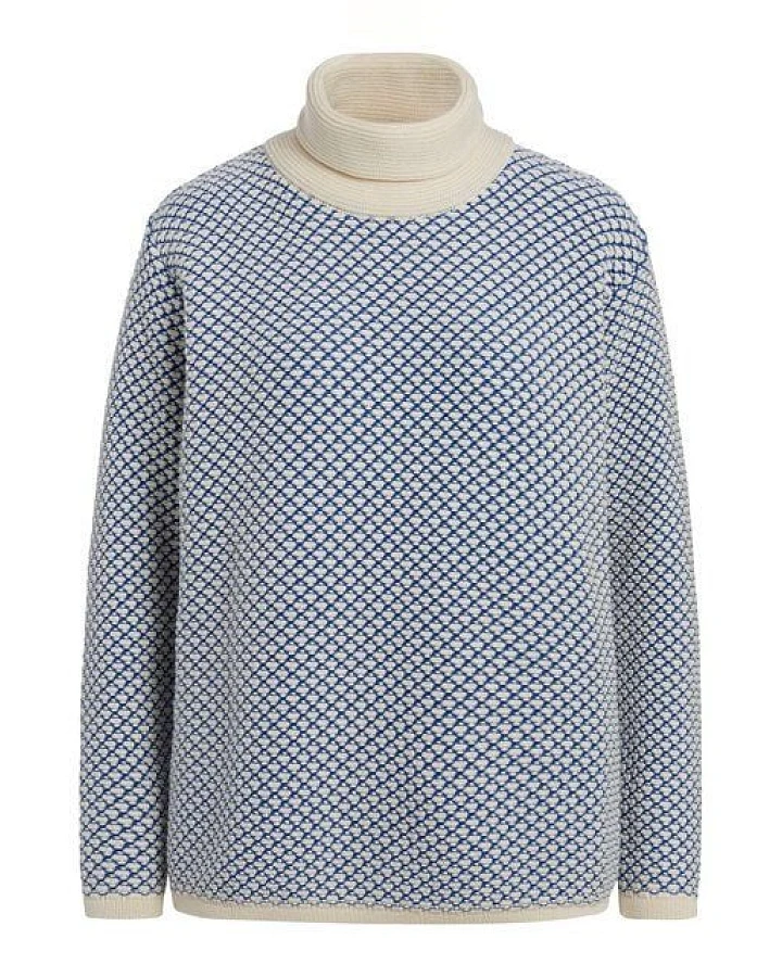 "Green Life" Struktur-Pullover blau/natur