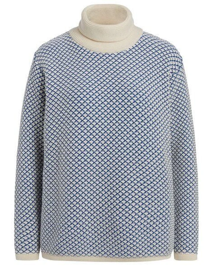 "Green Life" Struktur-Pullover blau/natur