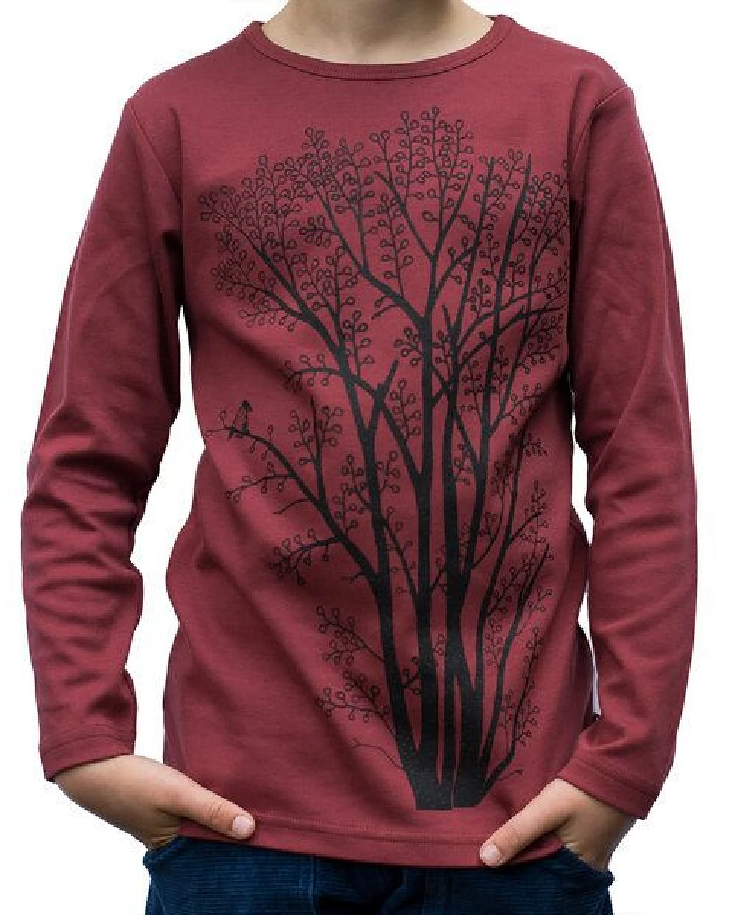 Cmig Erle mit Elster Langarmshirt für Kinder – Ansicht 3