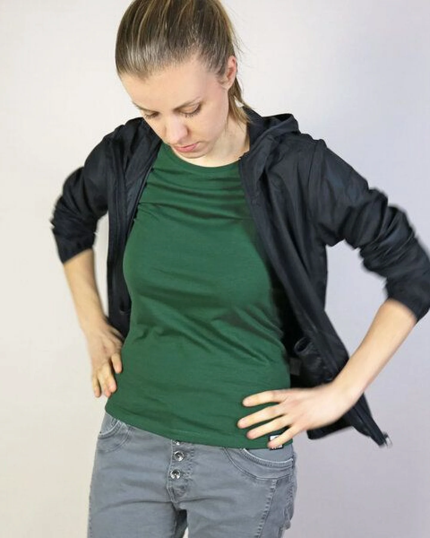 GARY MASH Damen-Windjacke Schwarz – Ansicht 2
