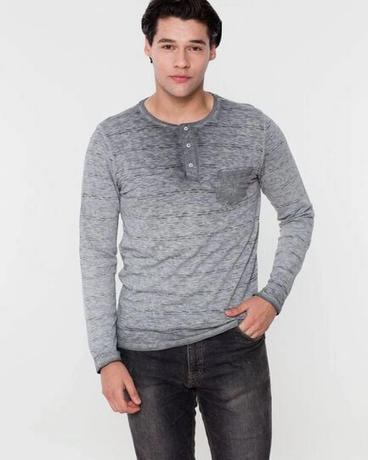 ORGANICATION MOR-4067 HERREN GARMENT DYED LANGARM T-SHIRT