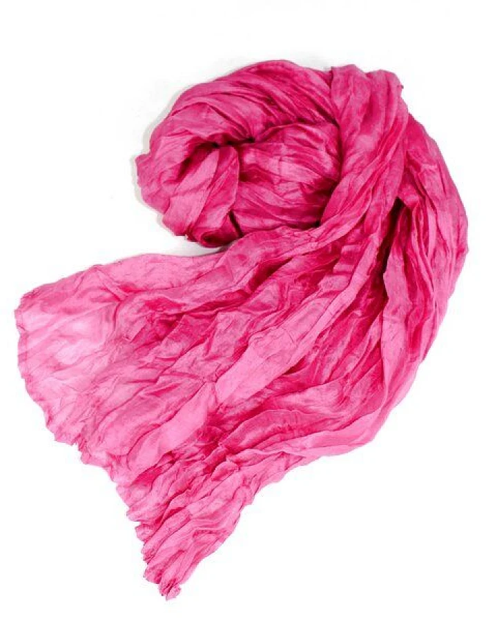 Schönes aus Indochina Seidenschal Crinkle pink