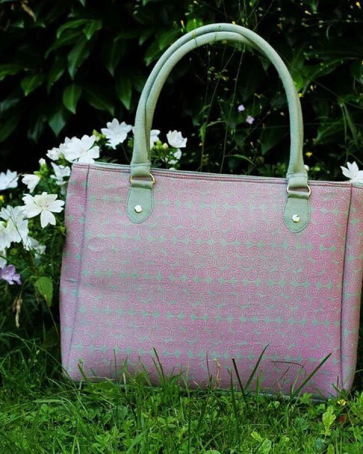 Schönes aus Indochina Eleganter Shopper grau-fuchsia