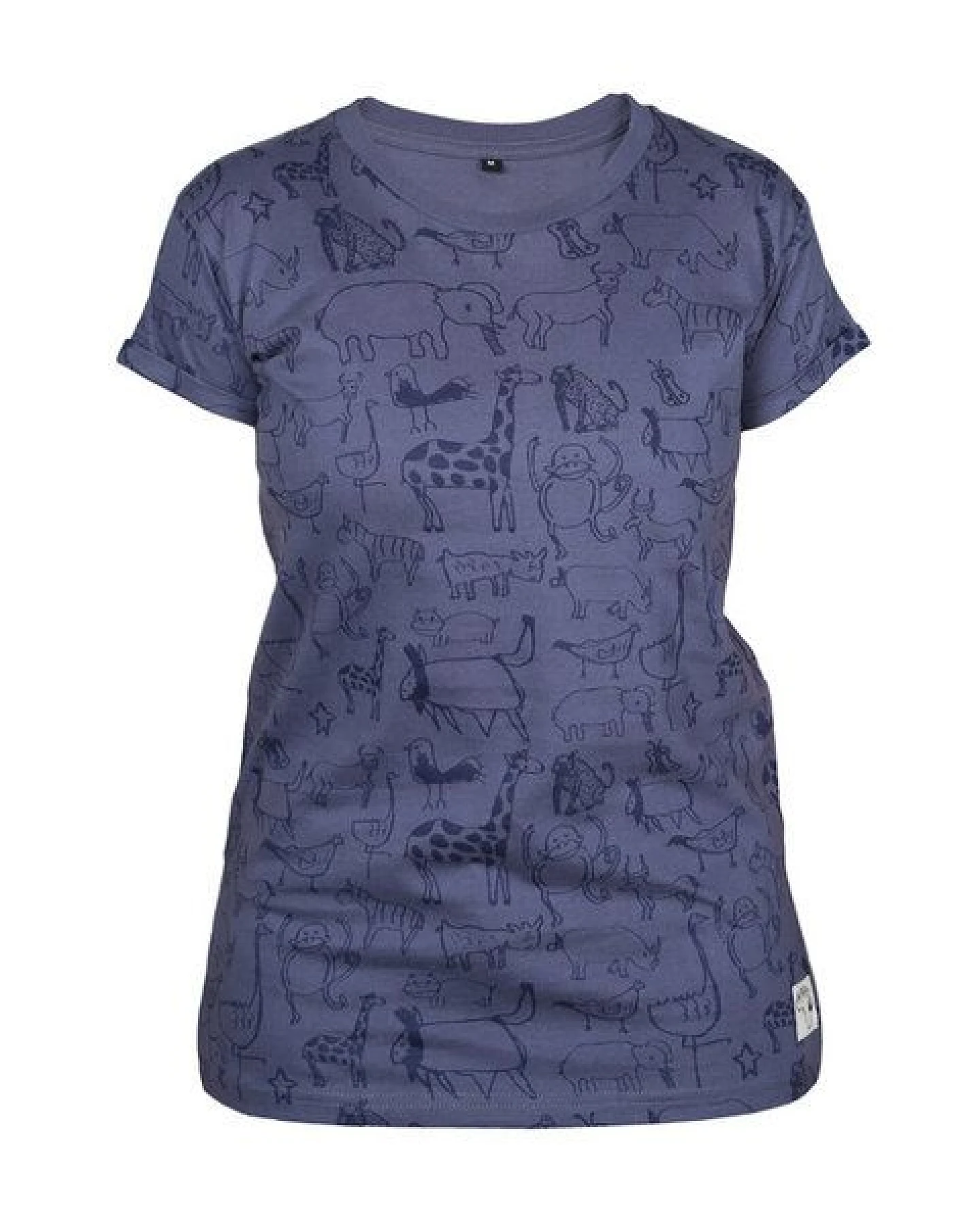 Kipepeo-Clothing Gemustertes Damen T-Shirt aus Bio-Baumwolle "Wanyama" charcoal grau – Ansicht 3