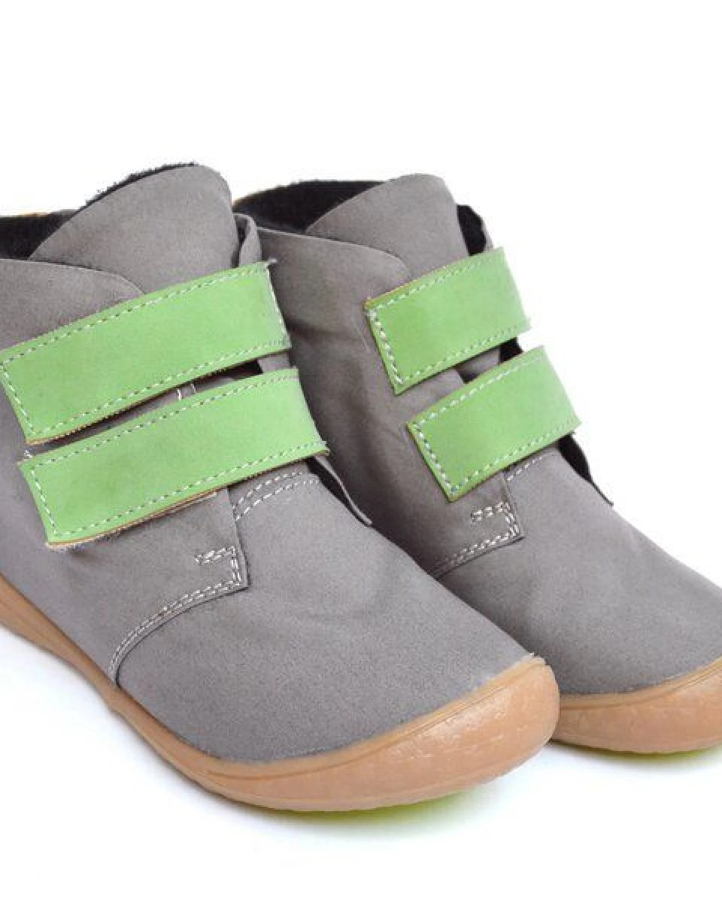 SORBAS Kids One vegane Kinderschuhe Grey + Green / Yellow – Ansicht 2