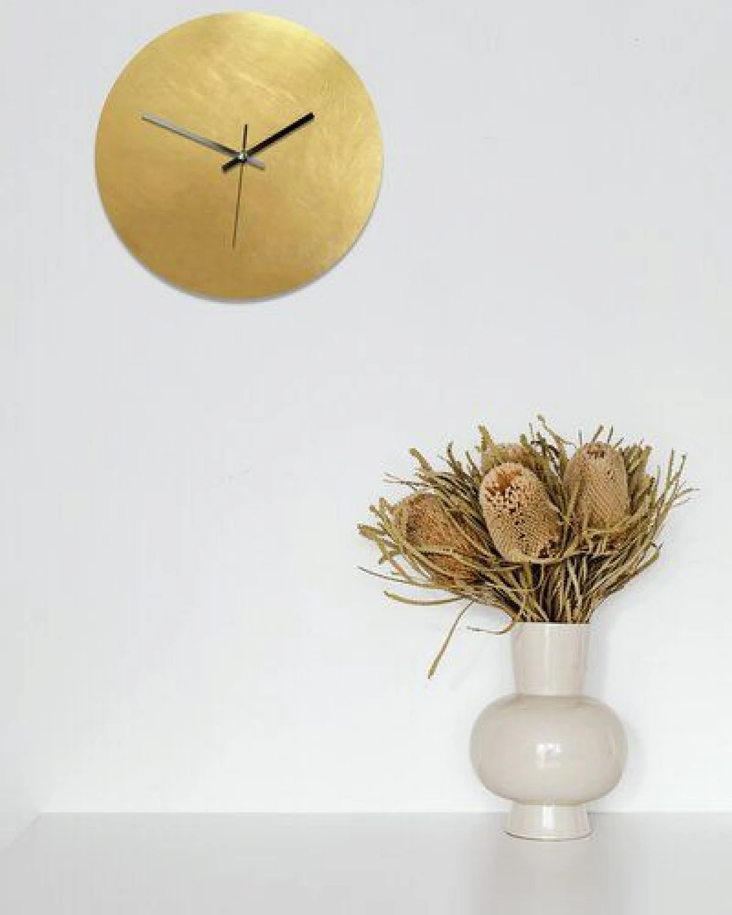Calvill Lautlose Wanduhr aus reinem Messing – Ansicht 3